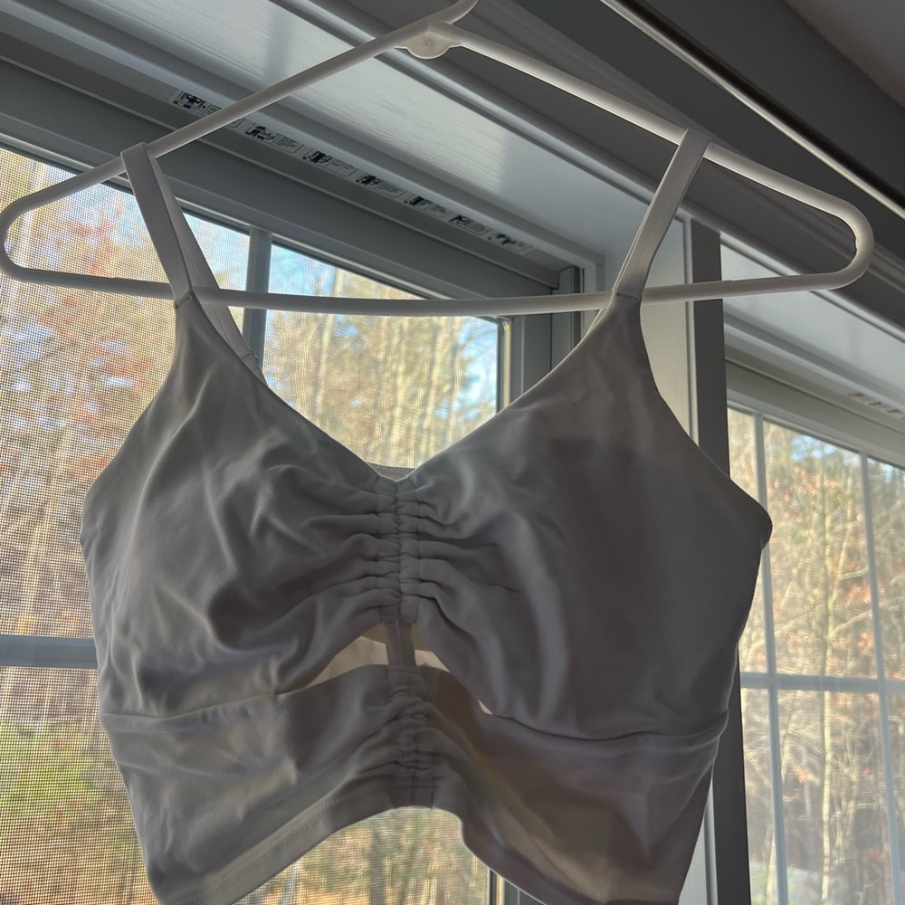 Athleta White Ruched Bralette
